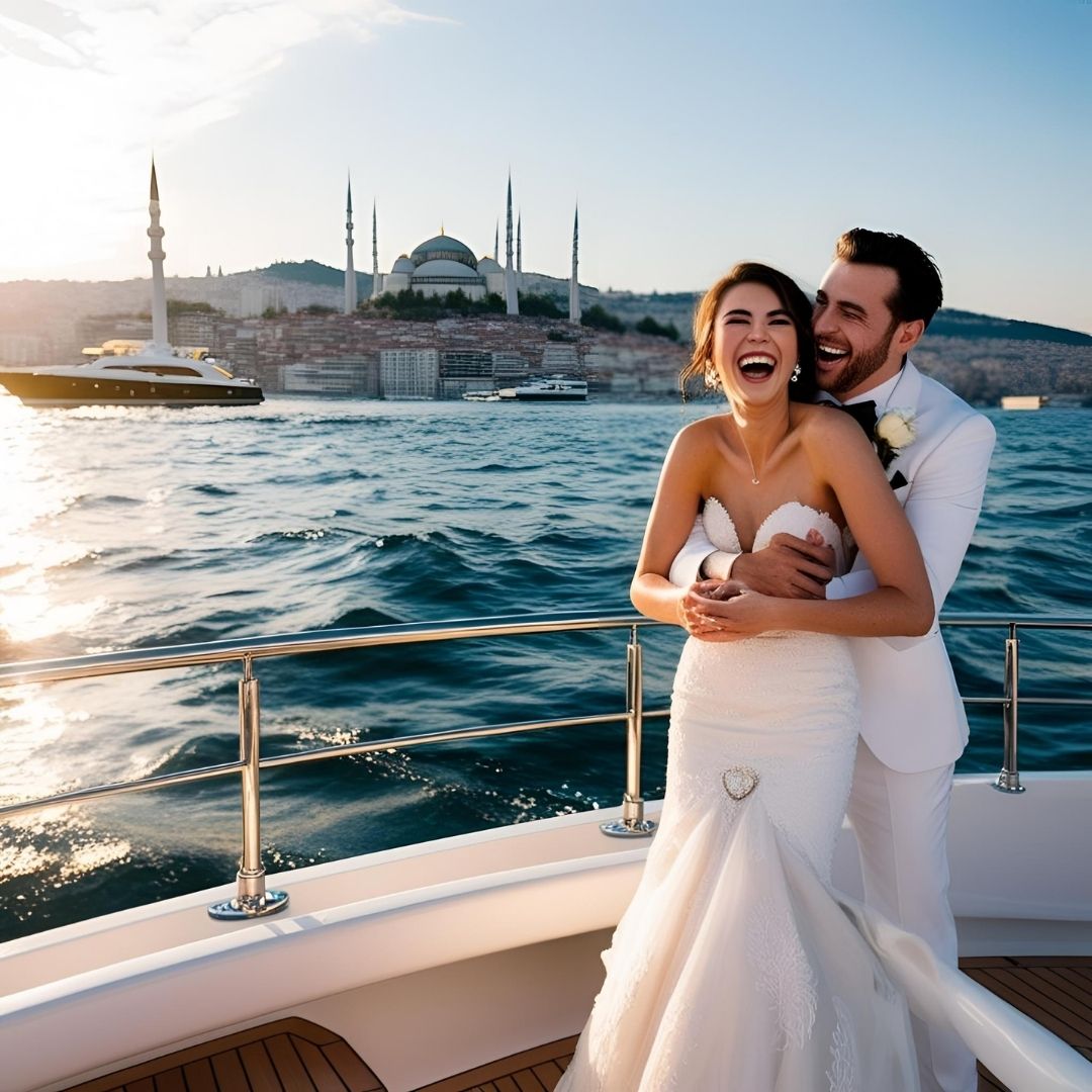 Özel yat evlilik teklifi
